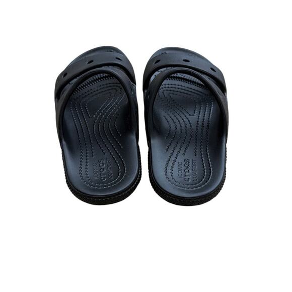 CROCS Classic Double Strap Slide Sandals Black Little Kids Size 1 New - Picture 3 of 6